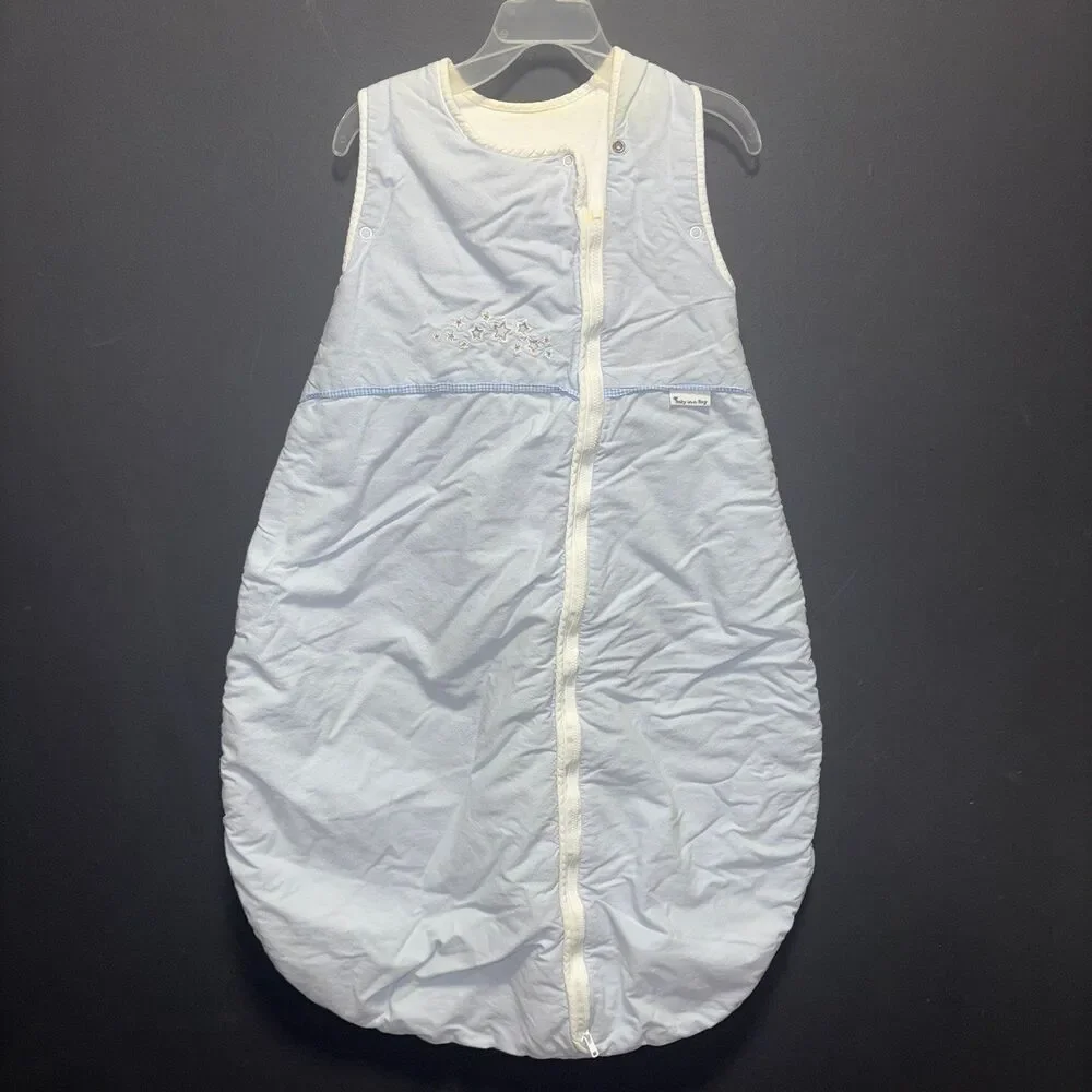 Baby in a Bag Cold Weather Sleep Sack Medium Blue White Stars